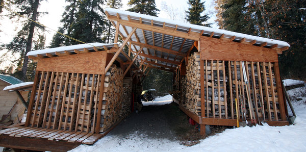 wood shed fairbanks coupleu0027s drive-thru woodshed design stacks up well MTYNMYI