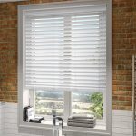 wood venetian blinds high gloss pure white faux wood blind - 50mm slat KRHCKMM