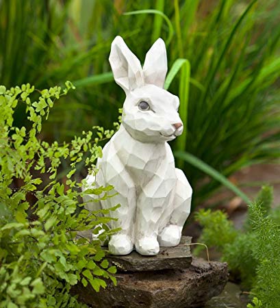 woodcut-style rabbit garden statue HRPSSVF