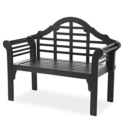 wooden garden benches plow u0026 hearth 62a79-bk lutyens eucalyptus wood garden bench, black FUKTVCP