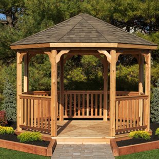 wooden gazebo 12 ft. w x 12 ft. d solid wood patio gazebo BXBSHUG