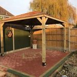 wooden gazebo image is loading 2-5m-wooden-gazebo-hottub-shelter-with-cedar- DKNGLVD