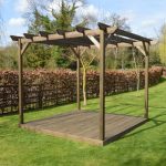 wooden pergola and decking kit - 3.6m x 3.6m - 4 posts BXHJVRS