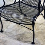 wrought iron chairs pair of woodard mid-century hollywood regency wrought iron and mesh patio XZCAWFF