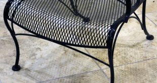 wrought iron chairs pair of woodard mid-century hollywood regency wrought iron and mesh patio XZCAWFF