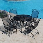 wrought iron patio set backyard creations® wrought iron 5-piece dining patio set at menards® SKXIRED