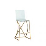 Gabby Home Johnson Antique Gold And Clear Acrylic Bar Stool Sch