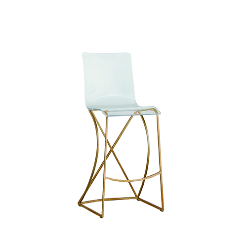 Gabby Home Johnson Antique Gold And Clear Acrylic Bar Stool Sch