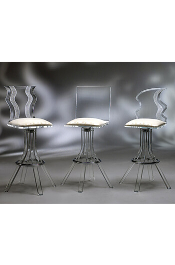 Glacier: Clear & Modern Acrylic Swivel Bar/Counter Stool - Free