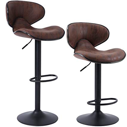 Amazon.com: SUPERJARE Set of 2 Adjustable Bar Stools, Swivel