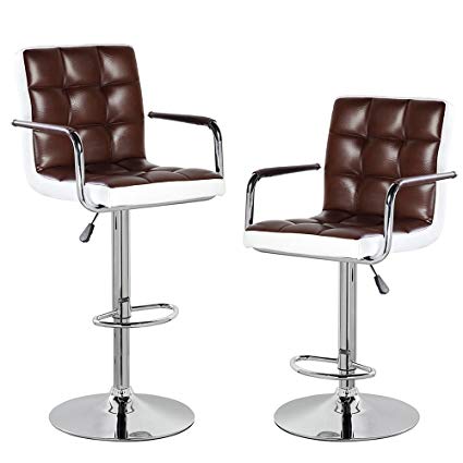 Amazon.com: Modern Contemporary Leather Swivel Adjustable Height Bar