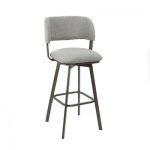 Adler Upholstered Metal Adjustable Swivel Barstool With Open Curved