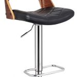 Stylish Wood Back Adjustable Swivel Barstool With Diamond Quilted