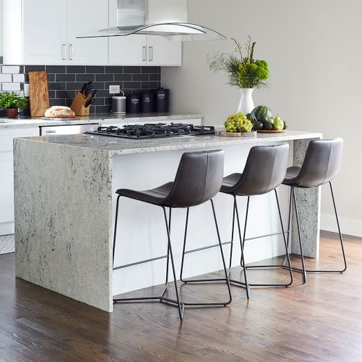 Slope Leather Bar + Counter Stools | west elm