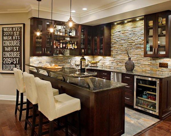 Popularity of the basement bar  countertop ideas