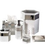 Amazon.com: Creative Scents Quilted Mirror Bathroom Accessories Set