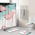 Amazon.com: Flamingo Bathroom Set Shower Curtain - Bath Rug Sets