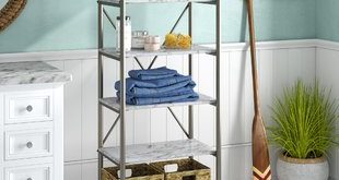 Free Standing Bathroom Shelving You'll Love | Wayfair