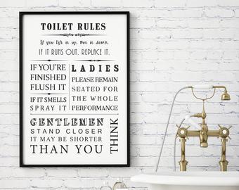 Bathroom wall art | Etsy