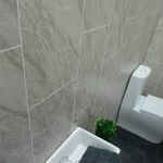 Claddtech Grey Marble Bathroom Wall Panels Tile Effect cladding Used