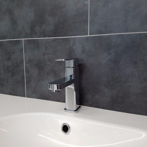 Dark Grey Concrete 2 Tile Bathroom Wall Panels