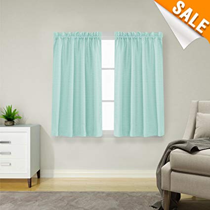 Amazon.com: Lazzzy Baby Blue Waterproof Small Window Curtains for