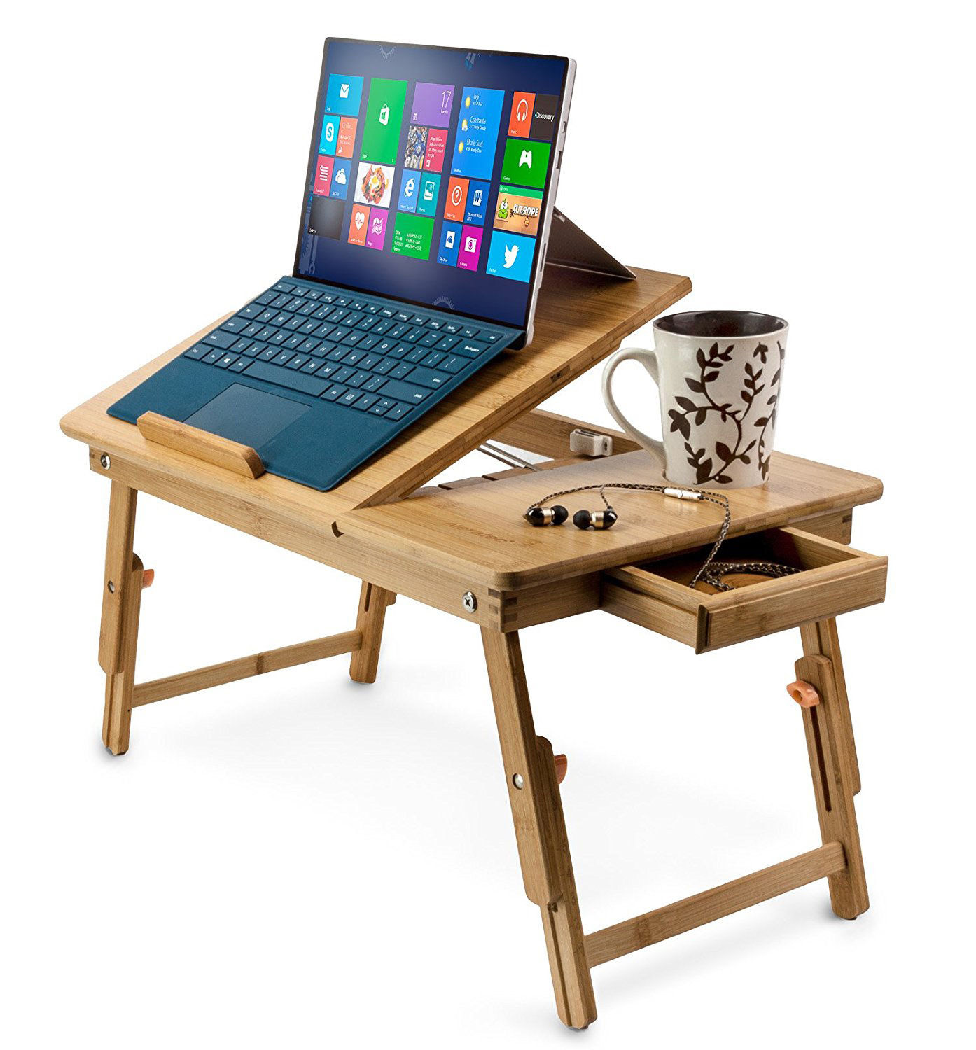 Zimtown Nature Bamboo Folding Laptop Computer Notebook Table Bed