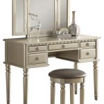 3-Piece Bedroom Vanity Set, Champagne Silver - Traditional - Bedroom