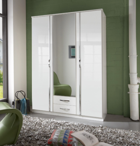 Arosa Triple White Gloss Wardrobe - German Wardrobes