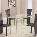 High Class Rectangular Glass Top Dining Furniture Set Modern