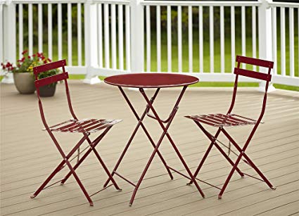 Amazon.com: Cosco Outdoor Bistro Set, 3 Piece, Folding, Red: Garden