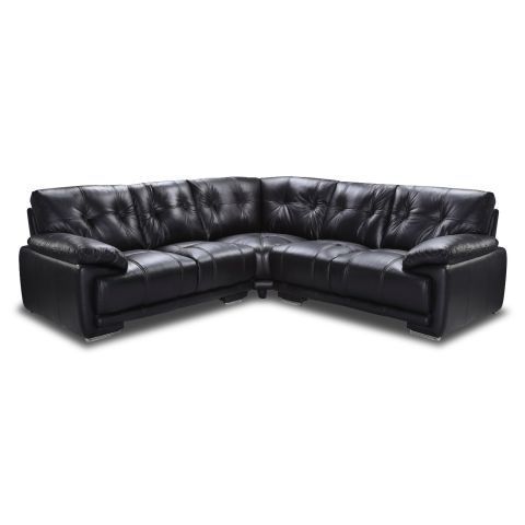 Plaza Corner Sofas: Black Luxury Suite