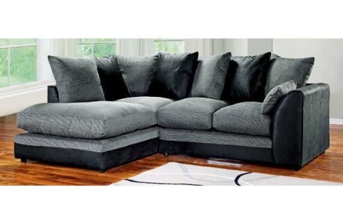 Dylan Byron Corner Group Sofa Black and Charcoal Right or Left (Black Left)