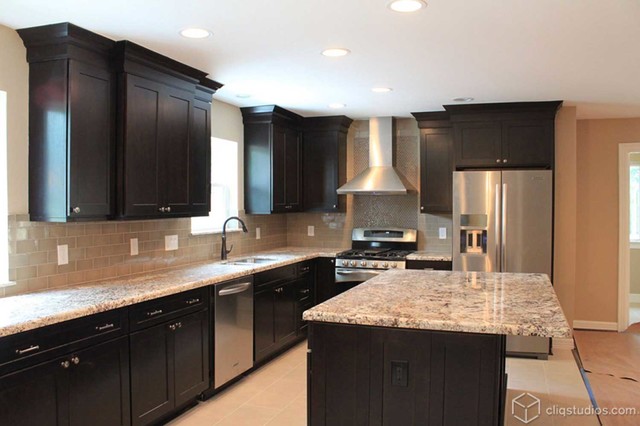 Black Kitchen Cabinets - Traditional - Kitchen - Houston - by