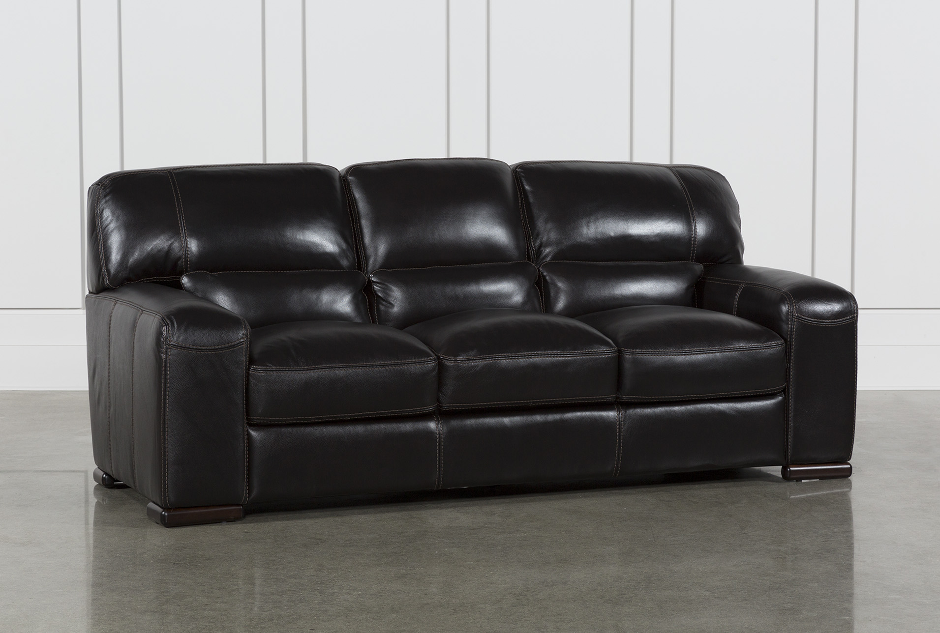 Grandin Blackberry Leather Sofa | Living Spaces