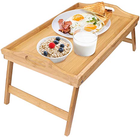 Amazon.com: Greenco Bamboo Foldable Breakfast Table, Laptop Desk