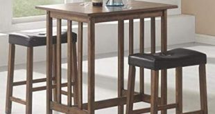 Amazon.com - 3pc Breakfast Table and Stools Set in Nut Brown - Table