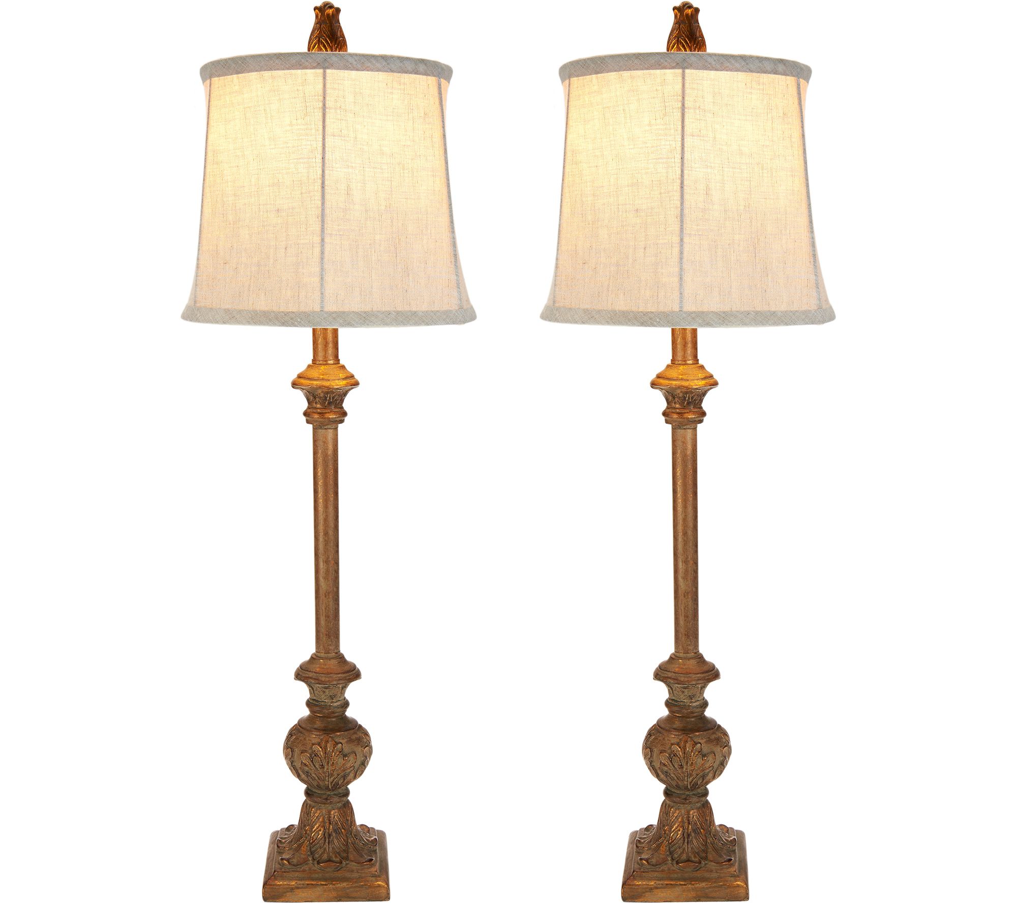 Set of 2 Embossed Leaf Plug-In Buffet Lamps by Valerie - Page 1