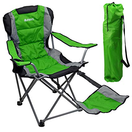 Amazon.com : GigaTent Camping Chair with Footrest, Green : Sports