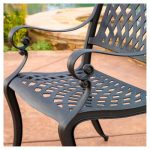 Hallandale Set Of 2 Cast Aluminum Patio Chairs - Black Sand