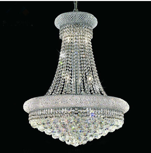 Phube Lighting French Empire Gold Crystal Chandelier Chrome