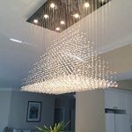 Siljoy Modern Rain Drop Lighting Crystal Ball Fixture Pendant