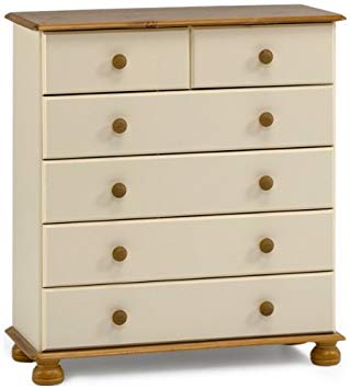 Steens Richmond 4 plus 2 Drawer Pine Chest of Drawers, Cream: Amazon