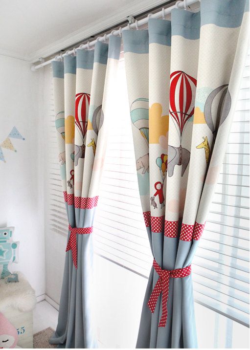 D E S C R I P T I O N ] Blue Adballoon Kids Blackout Curtains