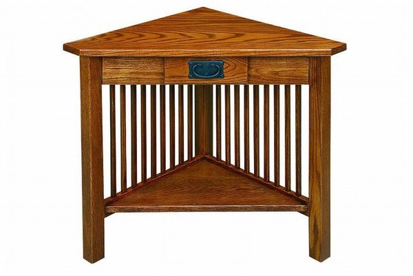 American Mission Corner Table with Drawer from DutchCrafters Amish