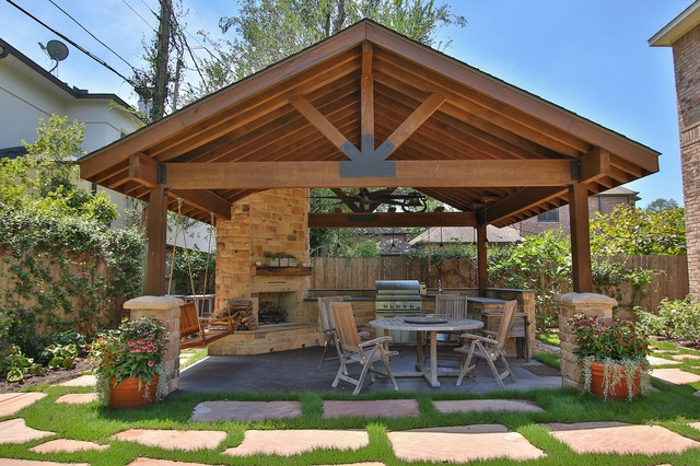 Braeswood Place Outdoor Covered Patio, Sunroom and Balcony - Rustic