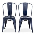 Carlisle High Back Metal Dining Chair Set Of 2 - Navy - Ace Bayou