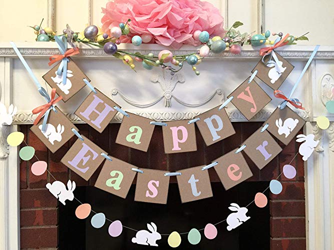 Amazon.com: Country Easter decorations BC- Happy EASTER Mantle or