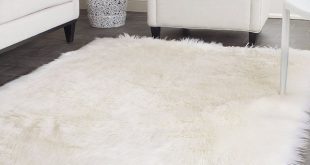 White Faux Sheepskin Rug Long Wool Faux Fur Blanket Decorative