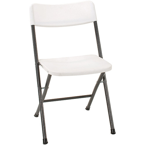 Cosco Resin 4-Pack Folding Chair with Molded Seat and Back, White